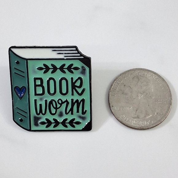 Book Work Enamel Pen, Brooch, New - Picture 2 of 4